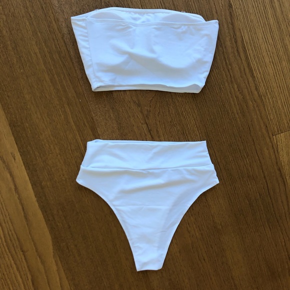 Brand New Sexy White Crop Top High Waist Bikini - Picture 3 of 5